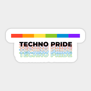 Techno Pride LGBT Rainbow Flag Sticker